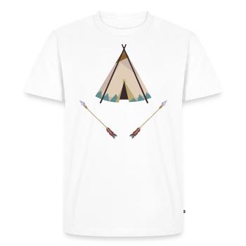 Amérindiens c’est dans mon ADN - T-shirt Premium bio Homme - blanc - Devant - Nico (187cm)