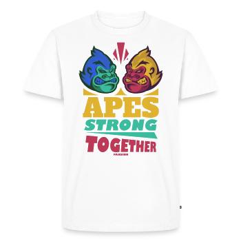 Apes Strong Together - Men's Premium Organic T-Shirt - white - Front - Nico (187cm)