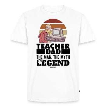 Teacher Dad The Man The Myth The Legend - Men's Premium Organic T-Shirt - white - Front - Nico (187cm)