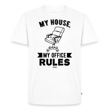 Ma maison Mon bureau Règles - T-shirt Premium bio Homme - blanc - Devant - Nico (187cm)