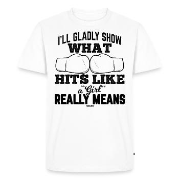 Boxing Match Girl Boxing Gift - Men's Premium Organic T-Shirt - white - Front - Nico (187cm)