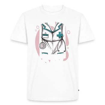 Tous les jours, c’est la journée de l’infirmière - T-shirt Premium bio Homme - blanc - Devant - Nico (187cm)