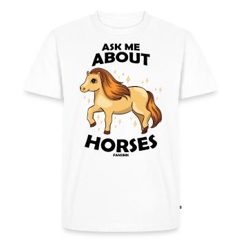 Ask Me About Horses - Men's Premium Organic T-Shirt - white - Front - Nico (187cm)