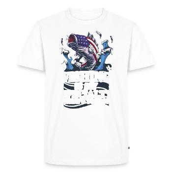 Angler - Men's Premium Organic T-Shirt - white - Front - Nico (187cm)