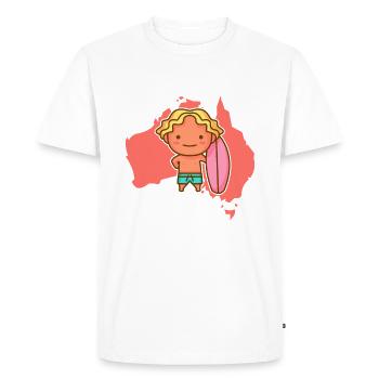 Juste un garçon qui aime l’Australie - T-shirt Premium bio Homme - blanc - Devant - Nico (187cm)