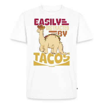 Easily Distracted By Tacos - Men's Premium Organic T-Shirt - white - Front - Nico (187cm)