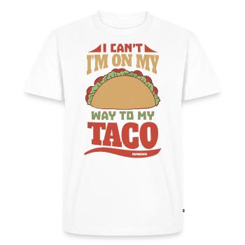 Je ne peux pas je suis sur le chemin de mon taco - T-shirt Premium bio Homme - blanc - Devant - Nico (187cm)