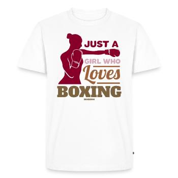 Juste une fille qui aime la boxe - T-shirt Premium bio Homme - blanc - Devant - Nico (187cm)