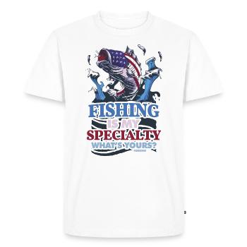 Angler - Men's Premium Organic T-Shirt - white - Front - Nico (187cm)