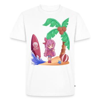 Surf Manga Anime Manga Island Vacances - T-shirt Premium bio Homme - blanc - Devant - Nico (187cm)