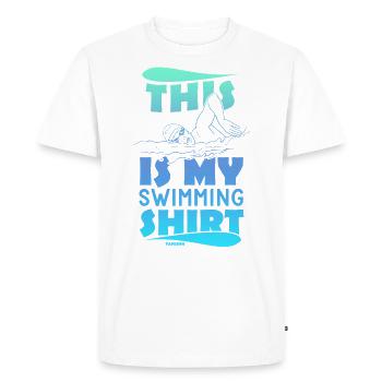 Natation Sauveteur Cours de natation Piscine extérieure Cadeau - T-shirt Premium bio Homme - blanc - Devant - Nico (187cm)
