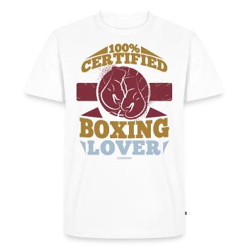 Amateur de boxe 100% certifié - T-shirt Premium bio Homme - blanc - Devant - Nico (187cm)