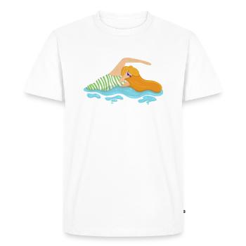 Natation Sauveteur Cours de natation Piscine extérieure Cadeau - T-shirt Premium bio Homme - blanc - Devant - Nico (187cm)