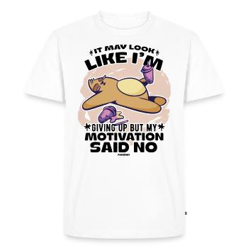 Motivation motivates career Positive gift - Men's Premium Organic T-Shirt - white - Front - Nico (187cm)