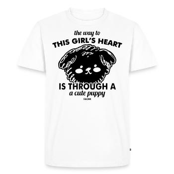 Chien Lady Girl Love Gift - T-shirt Premium bio Homme - blanc - Devant - Nico (187cm)