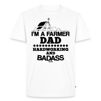farmer dad - Men's Premium Organic T-Shirt - white - Front - Nico (187cm)