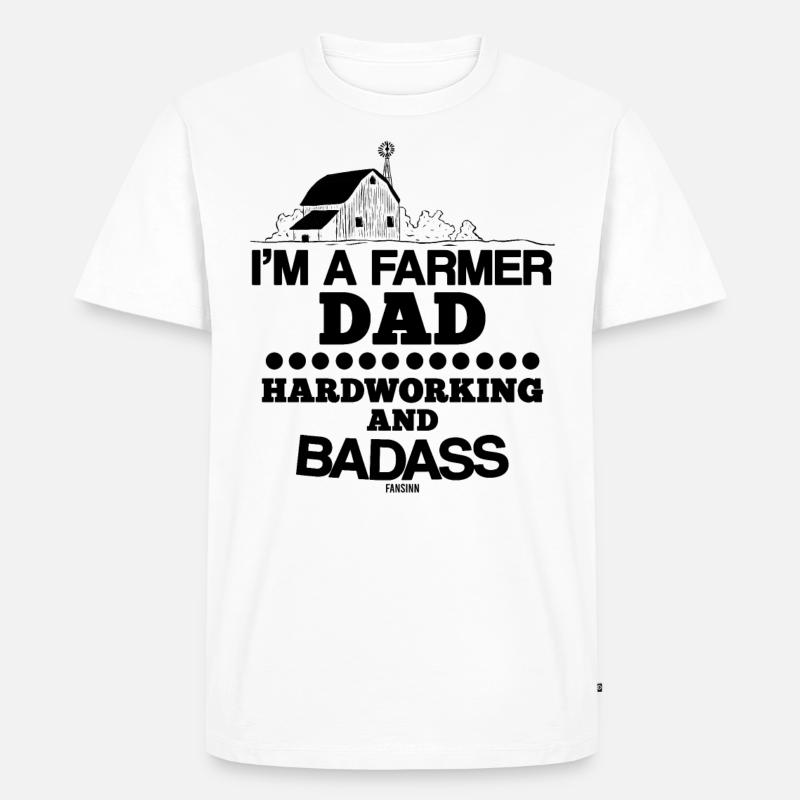 farmer dad - Männer Premium Bio T-Shirt - Weiß
