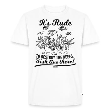 ne pas détruire les récifs Les poissons y vivent - T-shirt Premium bio Homme - blanc - Devant - Nico (187cm)