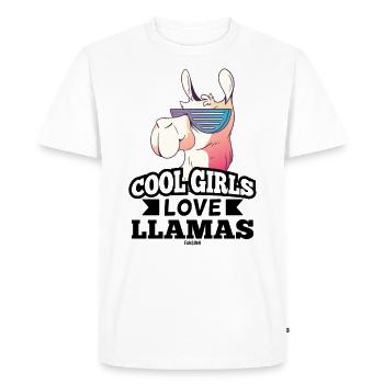 cool lama bébé fille enfant - T-shirt Premium bio Homme - blanc - Devant - Nico (187cm)
