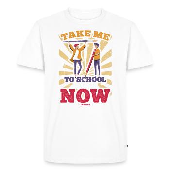 École Maternelle drôle dicton - T-shirt Premium bio Homme - blanc - Devant - Nico (187cm)