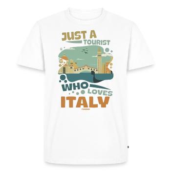Italy Italian Flag Italia Gift - Men's Premium Organic T-Shirt - white - Front - Nico (187cm)