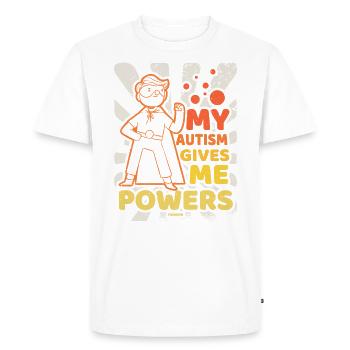 Mon autisme me donne de la force - T-shirt Premium bio Homme - blanc - Devant - Nico (187cm)