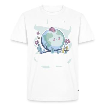 Planet Earth Gift Children - Men's Premium Organic T-Shirt - white - Front - Nico (187cm)