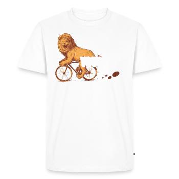 Bicycle Lion Cat Artiste de cirque - T-shirt Premium bio Homme - blanc - Devant - Nico (187cm)