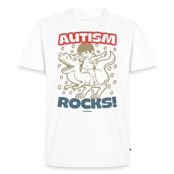 Les roches de l’autisme - T-shirt Premium bio Homme - blanc - Devant - Nico (187cm)