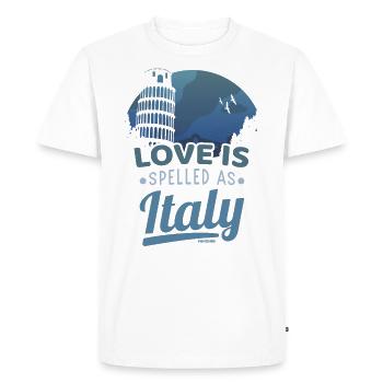 Italy Italian Flag Italia Gift - Men's Premium Organic T-Shirt - white - Front - Nico (187cm)