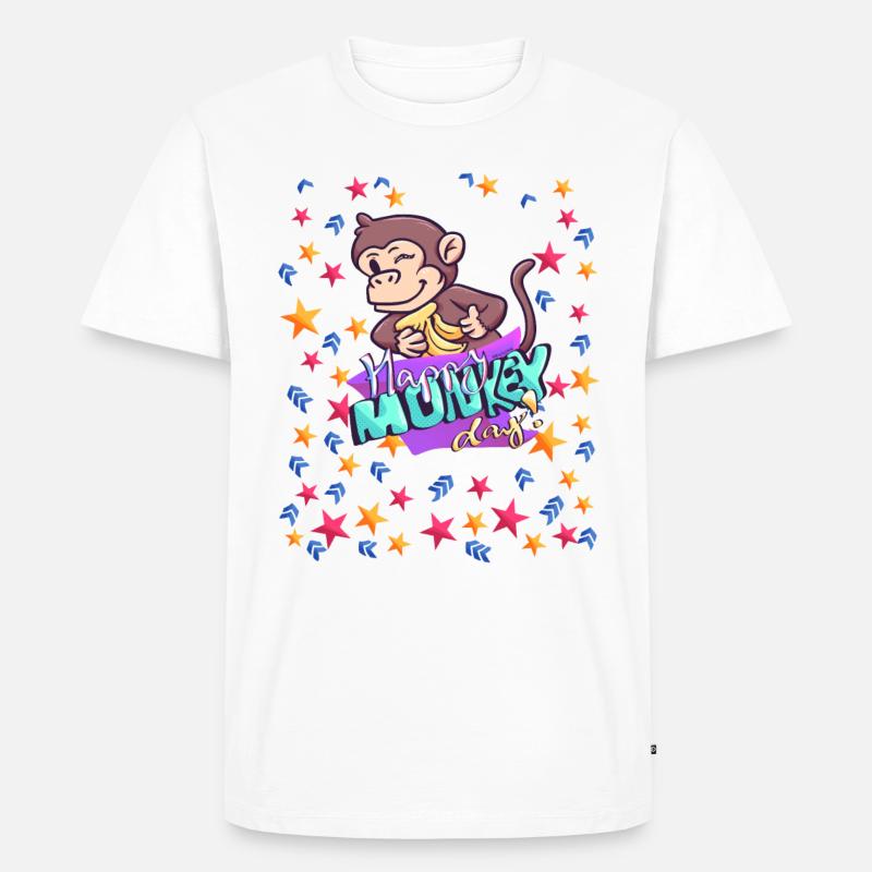 Happy Monkey Day - Männer Premium Bio T-Shirt - Weiß
