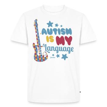 L’autisme est mon langage Asperger autistique - T-shirt Premium bio Homme - blanc - Devant - Nico (187cm)