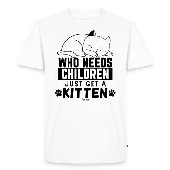 Cat kids dicton drôle - T-shirt Premium bio Homme - blanc - Devant - Nico (187cm)