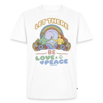 Love and Peace - Men's Premium Organic T-Shirt - white - Front - Nico (187cm)