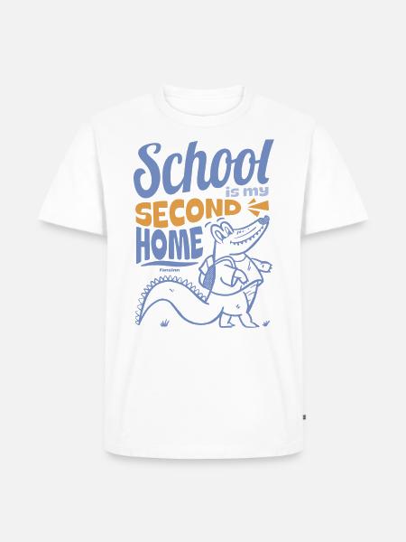 School is my second home - Men's Premium Organic T-Shirt - white