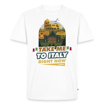Italy - Men's Premium Organic T-Shirt - white - Front - Nico (187cm)