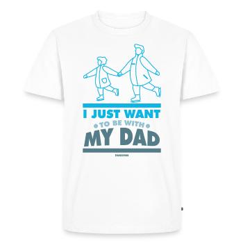 Papa Fille Enfant Fête des Pères Fille Cadeau - T-shirt Premium bio Homme - blanc - Devant - Nico (187cm)