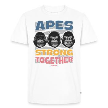 Apes Strong Together - Men's Premium Organic T-Shirt - white - Front - Nico (187cm)