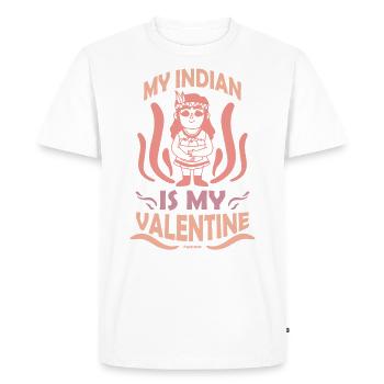 Mon Indien est mon Valentin Peuple Autochtone USA - T-shirt Premium bio Homme - blanc - Devant - Nico (187cm)