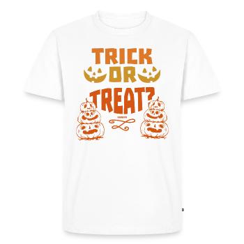 Truc ou friandise Halloween Citrouille Lanterne - T-shirt Premium bio Homme - blanc - Devant - Nico (187cm)
