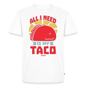 Tout ce dont j’ai besoin, c’est de mon taco - T-shirt Premium bio Homme - blanc - Devant - Nico (187cm)