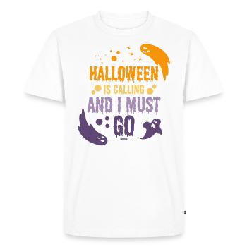 Halloween m’appelle et je dois y aller - T-shirt Premium bio Homme - blanc - Devant - Nico (187cm)