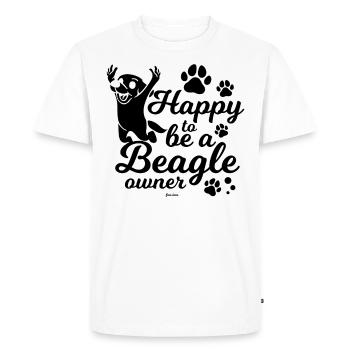 Chien Beagle - T-shirt Premium bio Homme - blanc - Devant - Nico (187cm)