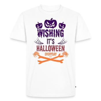 Every day Halloween horror pumpkin with spider - Men's Premium Organic T-Shirt - white - Front - Nico (187cm)