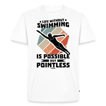 Natation Sauveteur Cours de natation Piscine extérieure Cadeau - T-shirt Premium bio Homme - blanc - Devant - Nico (187cm)