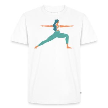 Yoga Fitness Trainer Mme Mère - T-shirt Premium bio Homme - blanc - Devant - Nico (187cm)
