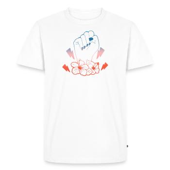 Fleur de main Mère Femme Disant - T-shirt Premium bio Homme - blanc - Devant - Nico (187cm)