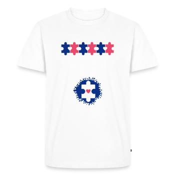 Autisme Filles Syndrome d’Asperger - T-shirt Premium bio Homme - blanc - Devant - Nico (187cm)