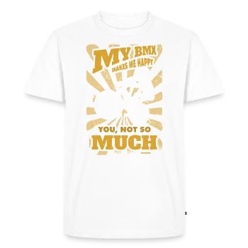Mon BMX me rend heureux - T-shirt Premium bio Homme - blanc - Devant - Nico (187cm)