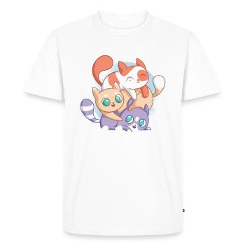 Cat Siblings Brother Sister Baby - Men's Premium Organic T-Shirt - white - Front - Nico (187cm)